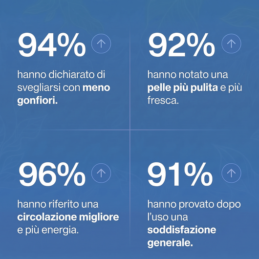Risultati del sondaggio clienti: 94%, 92%, 96% e 91%